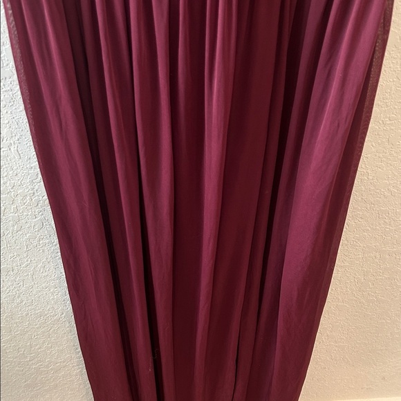 David's Bridal One Shoulder Burgundy Dress - Picture 5 of 8